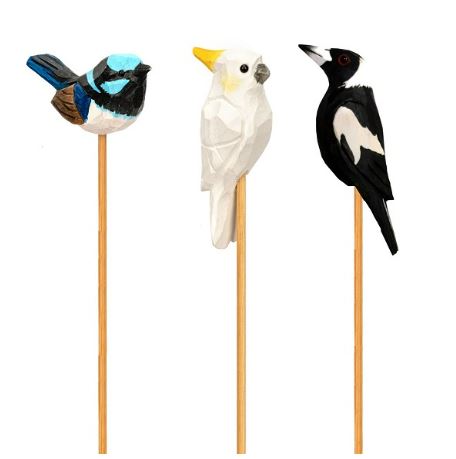 Timber Birds On Stake